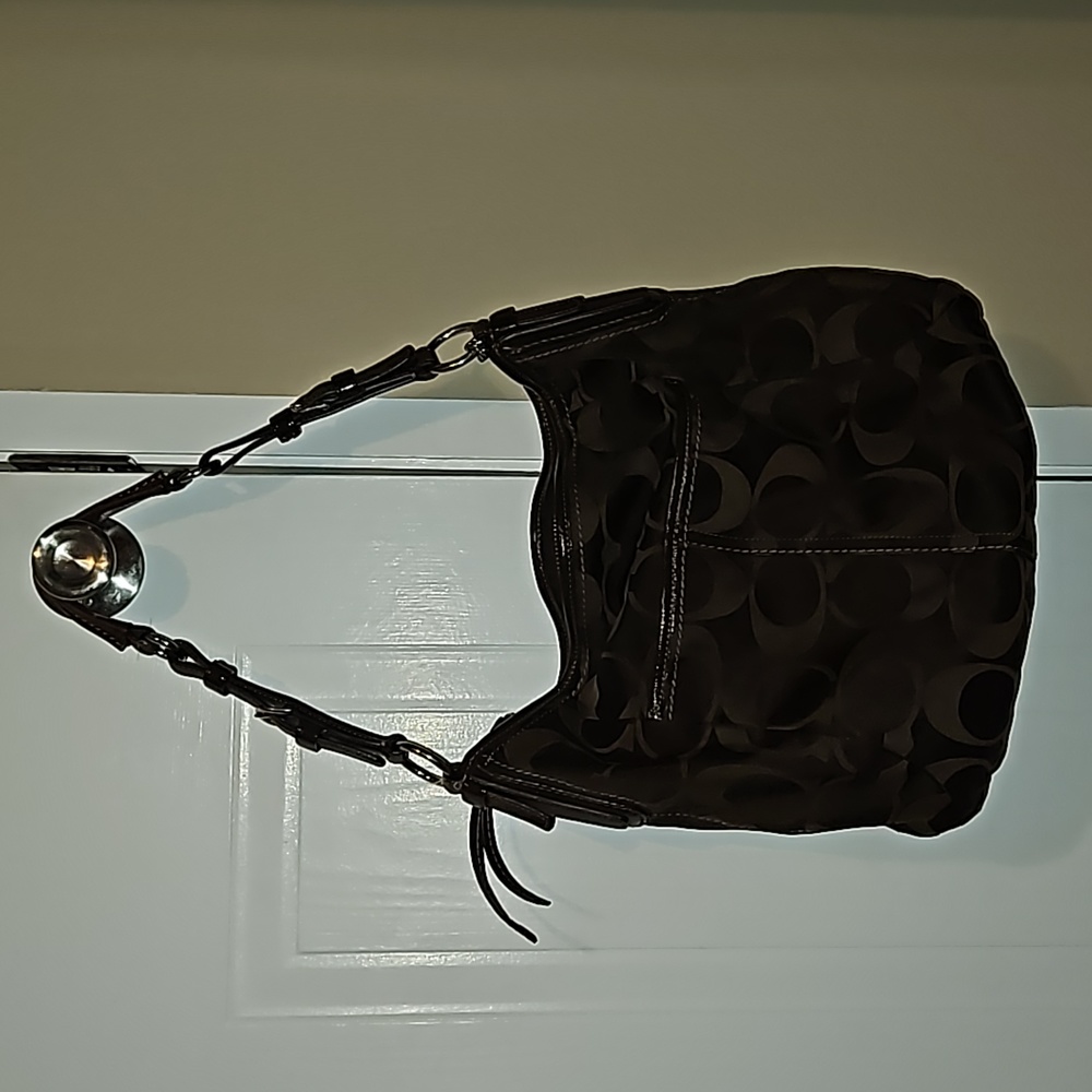 Coach Soho Hobo Shoulder bag signature canvas with check book wallet